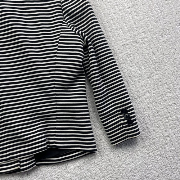 BCBG Maxazria Women Black / White Striped Blazer Jacket Size Small Preppy Glam - Picture 13 of 14